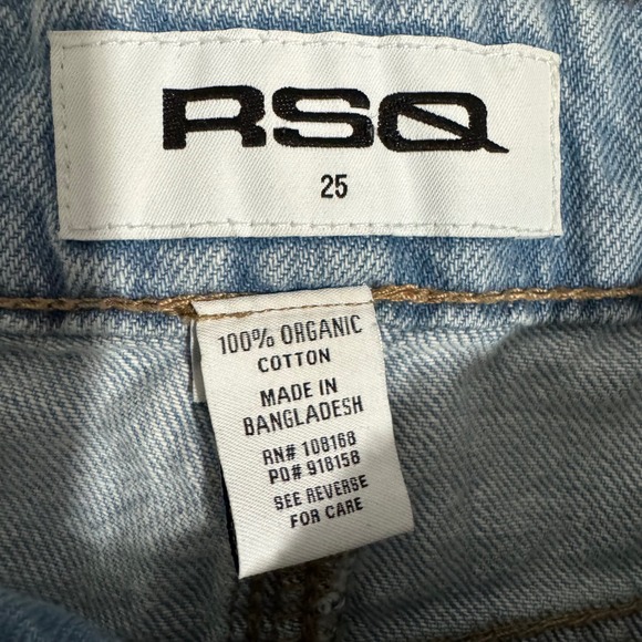 RSQ Womens Mid Waisted Wide Leg Distressed Jeans Blue Size 25 Organic Cotton - Picture 5 of 11